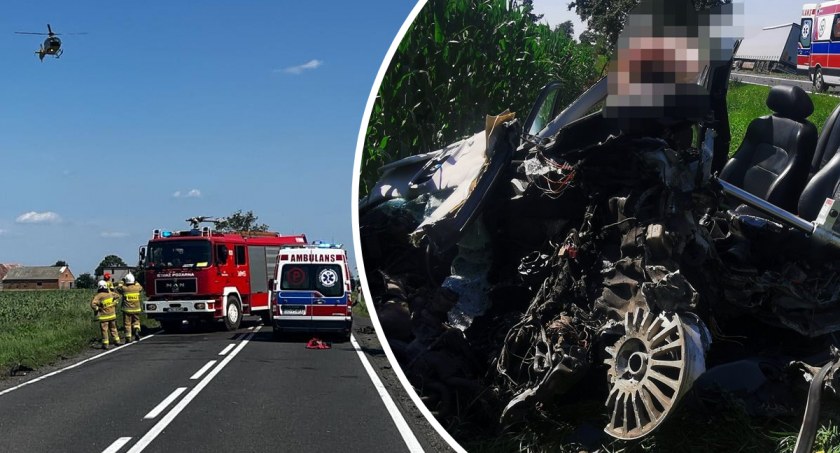 Zdjęcie PSP Włocławek. Wypadek w Jądrowicach DK62