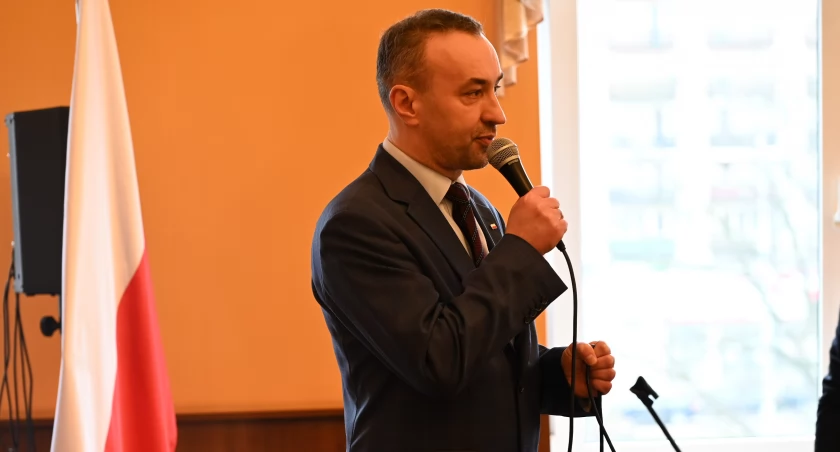 Na zdjęciu Jarosław Chmielewski podczas spotkania z Małgorzatą Witek