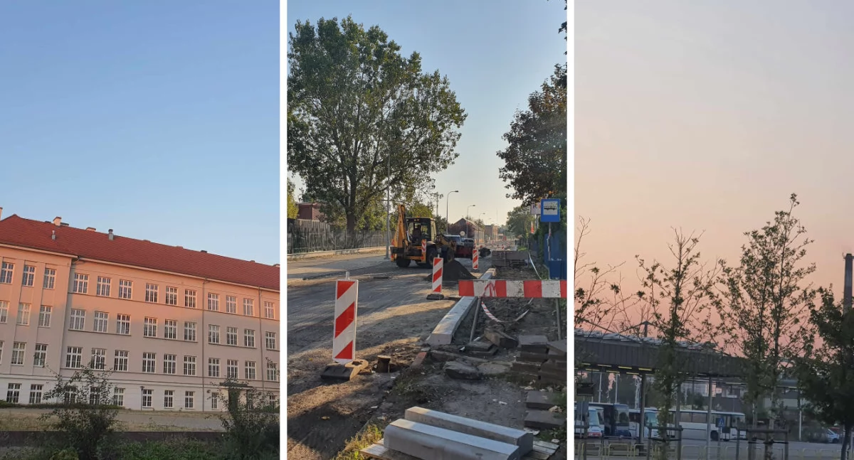 Komunikacja, Urzędnicy rozkładają ręce uczniowie spóźniają szkoły remont ulicy Łęgskiej Włocławku - zdjęcie, fotografia