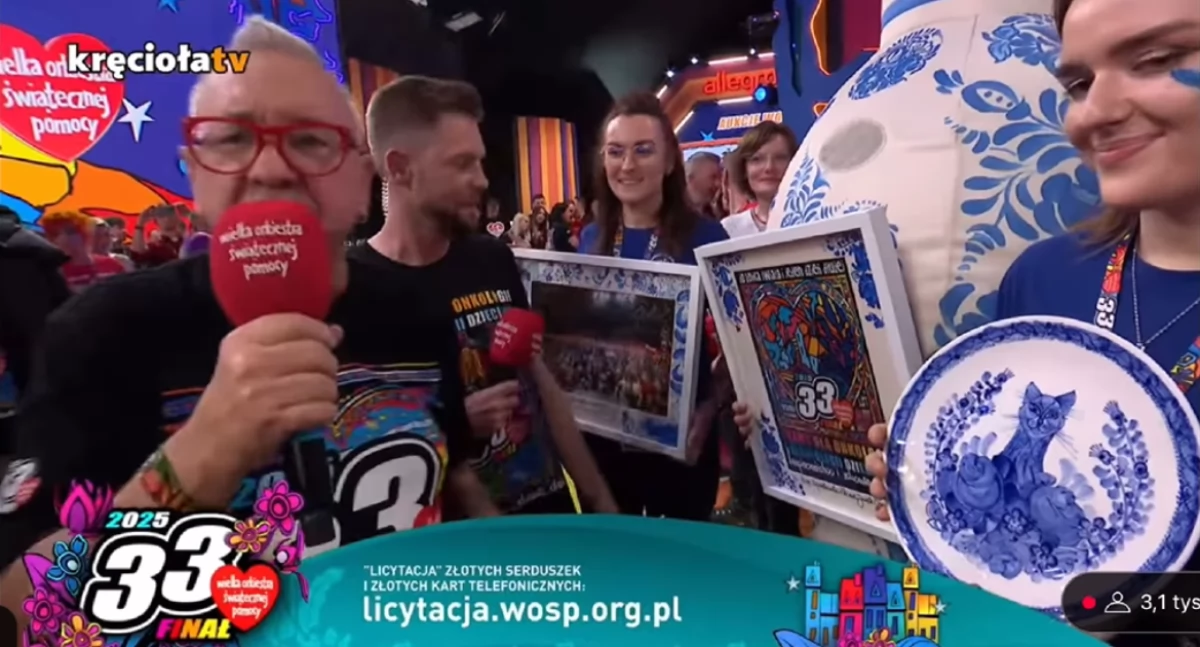 Polecamy, Włocławski fajans zachwycił Warszawę podczas Finału WOŚP antenie telewizji - zdjęcie, fotografia