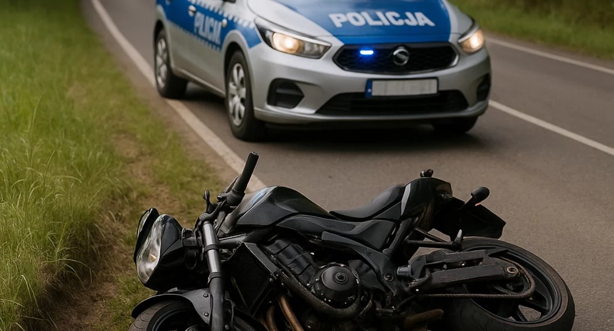 Wypadki drogowe, Wypadek Łączewnie Gminie Boniewo Motocykl Wywrócony latka Ranna! - zdjęcie, fotografia