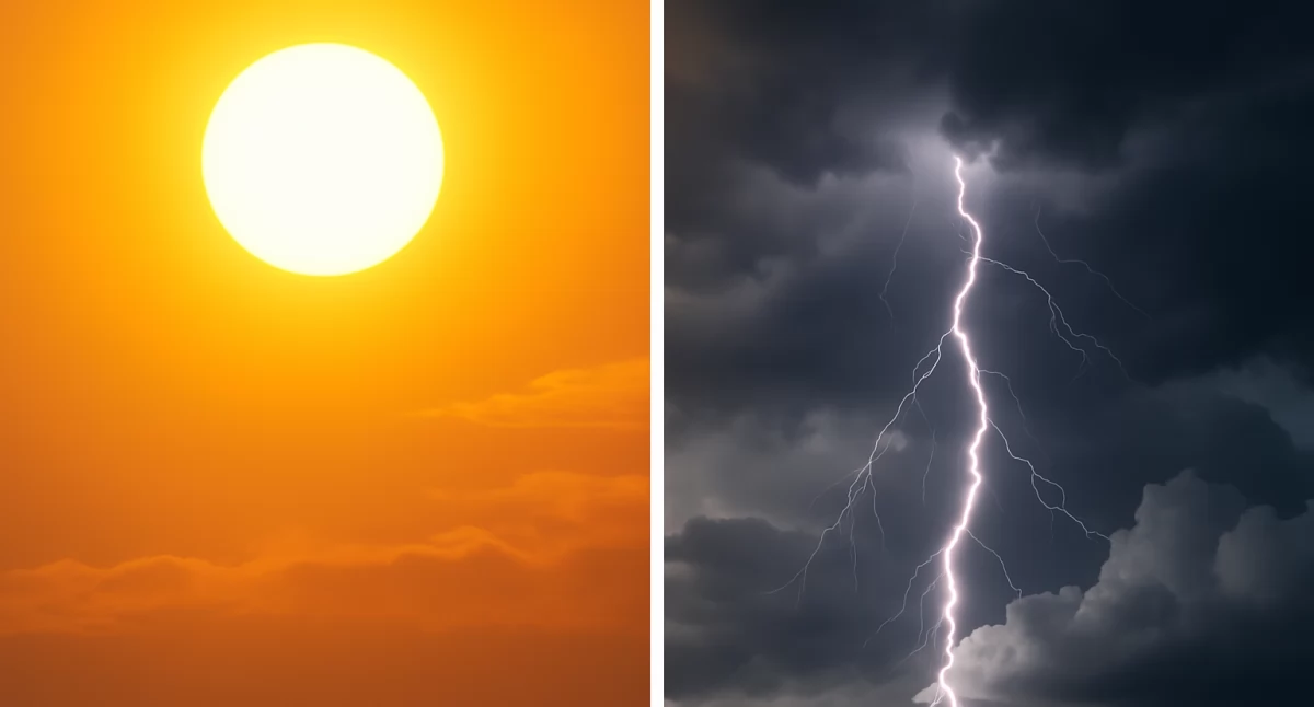 Pogoda, Groźna pogoda Włocławkiem okolicą burze gradem upał 32°C! - zdjęcie, fotografia