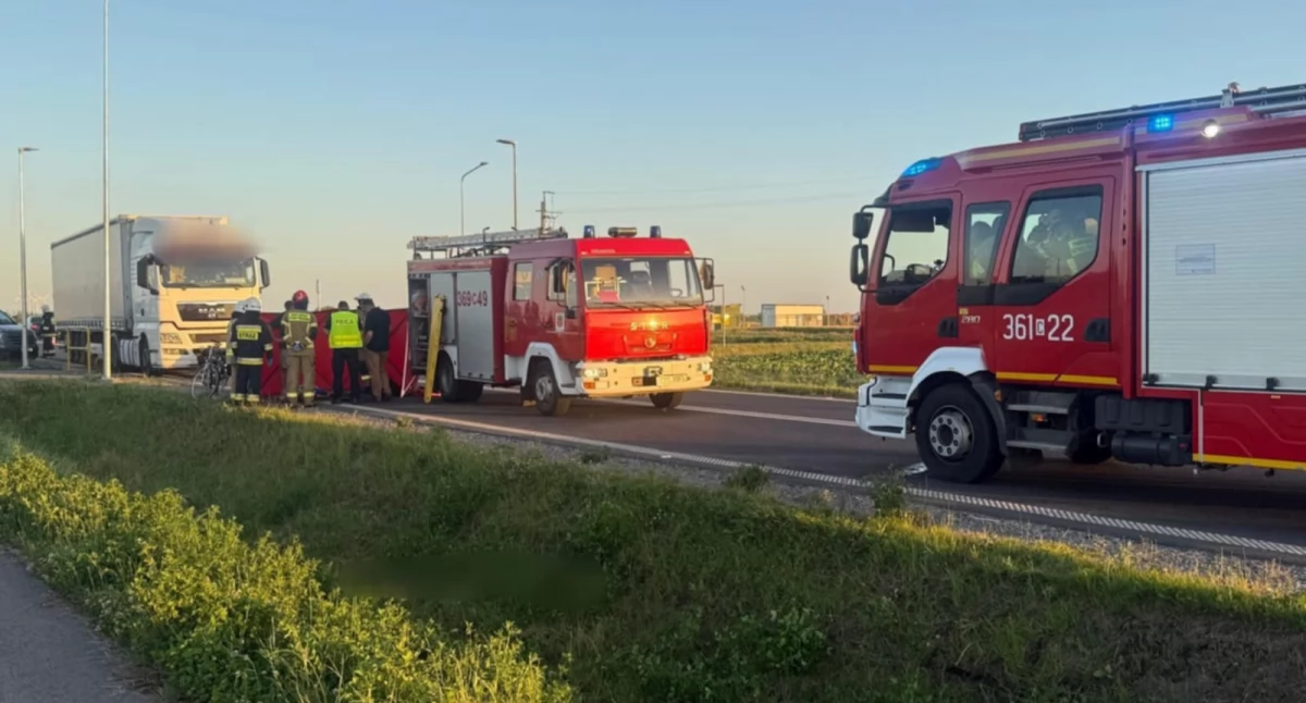 Pożary interwencje straży , Śmiertelny wypadek powiecie włocławskim żyje rowerzystka - zdjęcie, fotografia