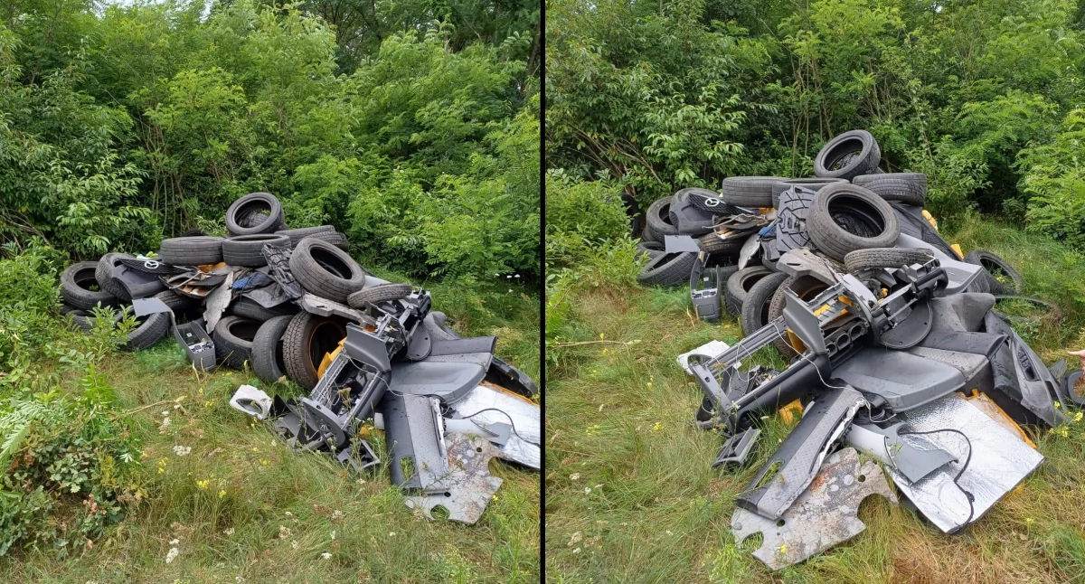 Komunikaty, Sterta śmieci wśród drzew skandaliczne znalezisko leśnictwie Poraza Nadleśnictwo Włocławek - zdjęcie, fotografia