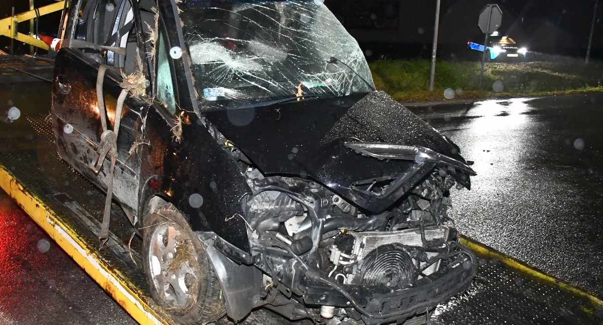 Wypadki drogowe, Śmiertelne zderzenie ciężarówki osobówką - zdjęcie, fotografia