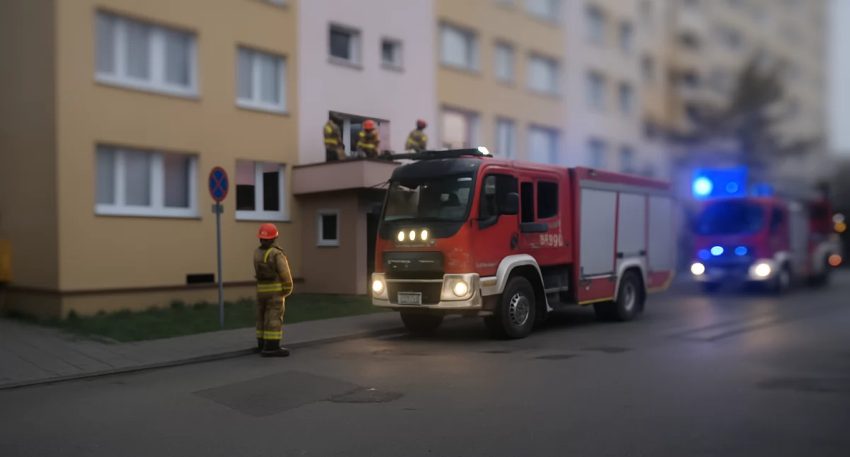 Pożary interwencje straży , Tragedia Włocławku Mężczyzny udało uratować - zdjęcie, fotografia