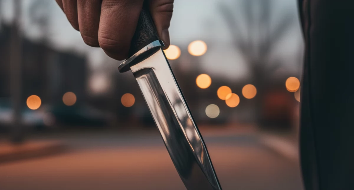 Sprawy kryminalne - kronika, nożem Włocławku Kobieta ugodzona nożem przed blokiem - zdjęcie, fotografia