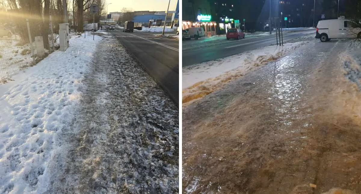 Urząd Miasta, Śliskie chodniki Włocławku znów rozgrzały komentarze Ratusz zabiera głos - zdjęcie, fotografia