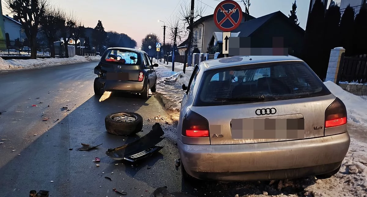 Wypadki drogowe, Policyjny pościg latkiem Mężczyzna zderzył dwoma pojazdami - zdjęcie, fotografia