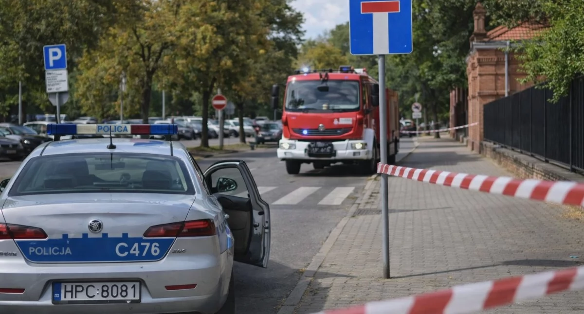 Policja - komunikaty policyjne, Alarm sądzie Włocławku miejscu straż policja pogotowie - zdjęcie, fotografia