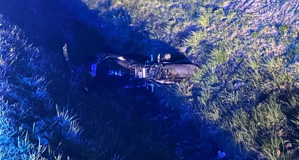 Wypadki drogowe, Wypadek regionie Motocyklista wpadł - zdjęcie, fotografia