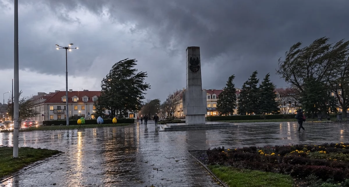 Pogoda, Silny wiatr uderzy Włocławek okolice podniosło alert porywy nawet - zdjęcie, fotografia