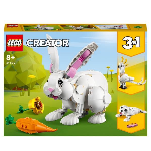 klocki lego, biały krolik