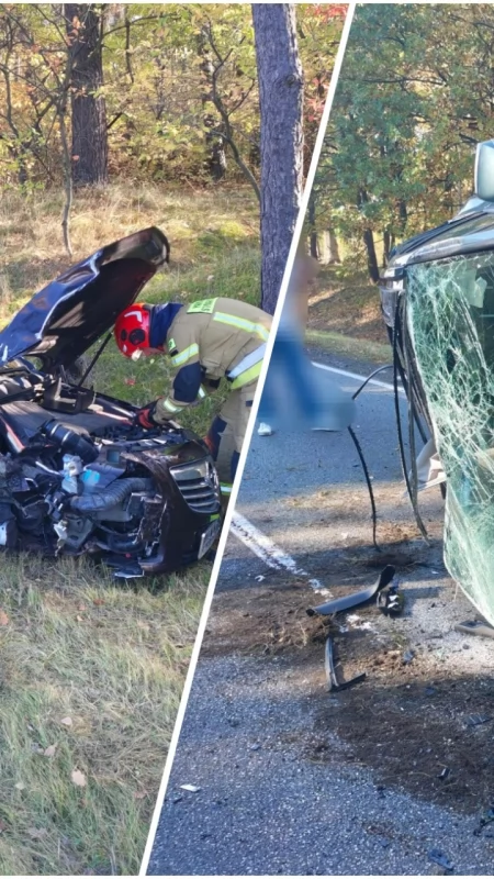 Wypadek na DK62 pod Włocławkiem. Trzy osoby w szpitalu, w tym noworodek. Droga zablokowana