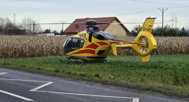 Mężczyzna poturbowany przez byki. Śmigłowiec LPR w akcji