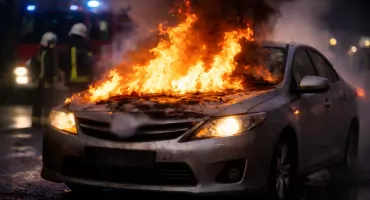 Płonęła toyota we Włocławku. Strażacy nie wykluczają podpalenia