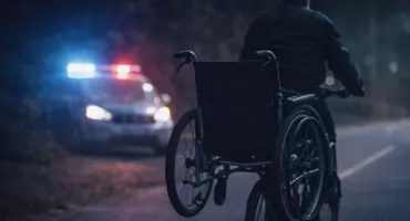 Z wózkiem inwalidzkim na rowerze. Chciał nim odwieźć pijanego kolegę a to nie koniec