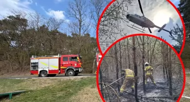 Pożar w lasach Nadleśnictwa Włocławek. W akcji śmigłowiec  samoloty gaśnicze typu dromader