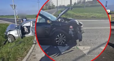 Wypadek na obwodnicy Lubrańca. Jedna osoba trafiła do szpitala