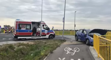 Zderzenie aut na obwodnicy Lubrańca i interwencja służb 