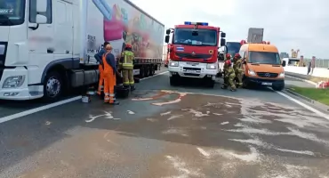 Wyciek paliwa na A1. Zablokowany kierunek w stronę Gdańska
