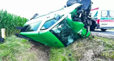 Tragiczny wypadek na obwodnicy Lubrańca. Nie żyje kobieta, droga jest zablokowana
