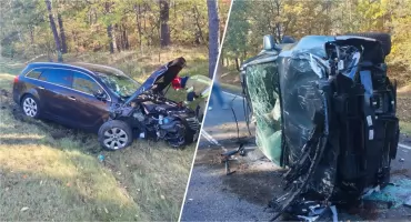 Wypadek na DK62 pod Włocławkiem. Trzy osoby w szpitalu, w tym noworodek. Droga zablokowana